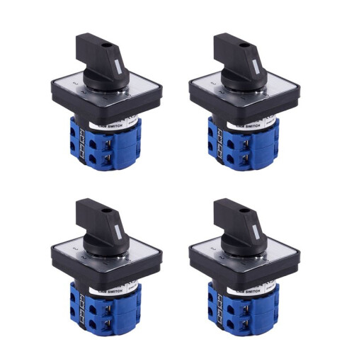 4X 8 Terminals 5 Positions Master Control Rotary Cam  20A Black+