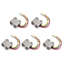 5X 24V to 12V Converter, Voltage Buck Converter 5A 60W, Step Down Transformer Waterproof with Aluminum Shell