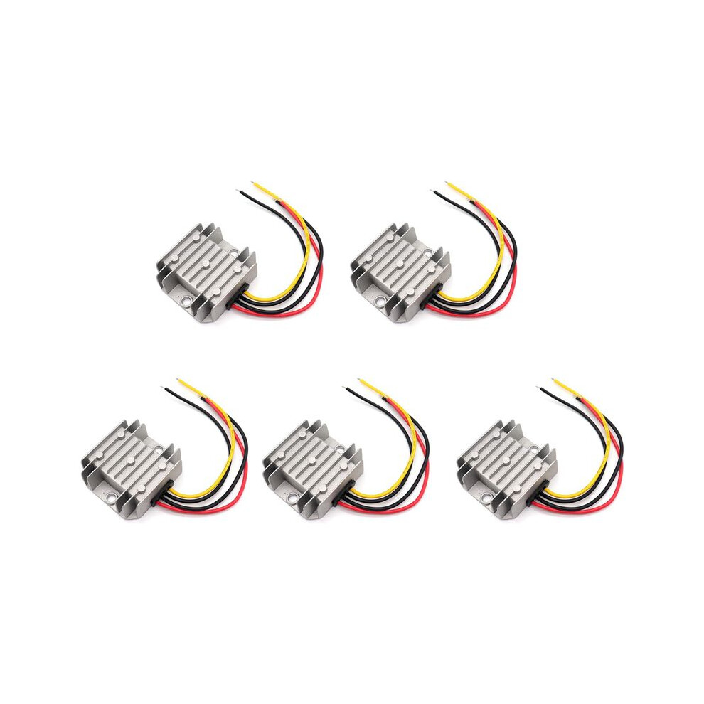 5X 24V To 12V Converter, Voltage Buck Converter 5A 60W, Step Down Transformer Waterproof With Aluminum Shell 4713858165109