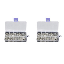 640 Stuks 10 in 1 Terminals Niet-GeïSoleerde Ringvork U-Type Messing Terminals Assortiment Kit Kabel Draad Connector Crimp Spade