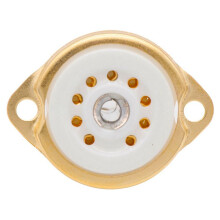 20 PeçAs GZC9-F B9A Novo 9 Pinos de Tubo Banhado A Ouro Base Cerâmica Adequada para 12Ax7/12Au7/12At7