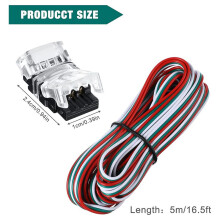 55 PeçAs SintonizáVeis 3 Pinos Conectores de Tira de Led 10Mm Conectores de Luz de Tira de Led Terminal de Conector de Tira de Led para WS2811