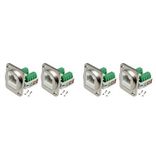 4PCS RJ45 Panel Mount Screw Terminal Adapter, RJ45/8P8C Female Panel Mount Connector, RJ45 Solderless Terminal Extender