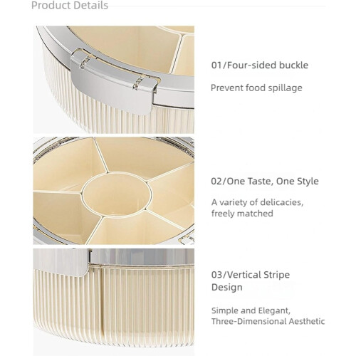Snack Storage Box with MultiCompartment Layout and DustProof Clear Lid for Candy and Nut Serving 2