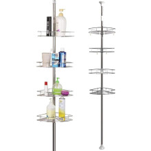 4 Tier Metal Telescopic Corner Shelf - Bathroom Shower Caddy Storage Rack