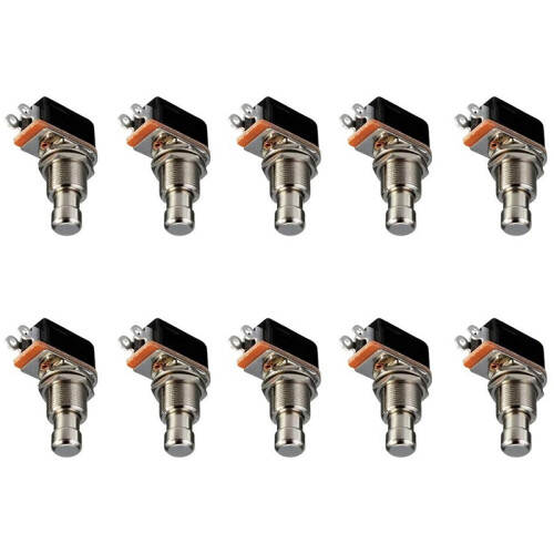Guitar Effects Pedal Box Momentary SPST Button Stomp Foot  Push Button Pack of 10