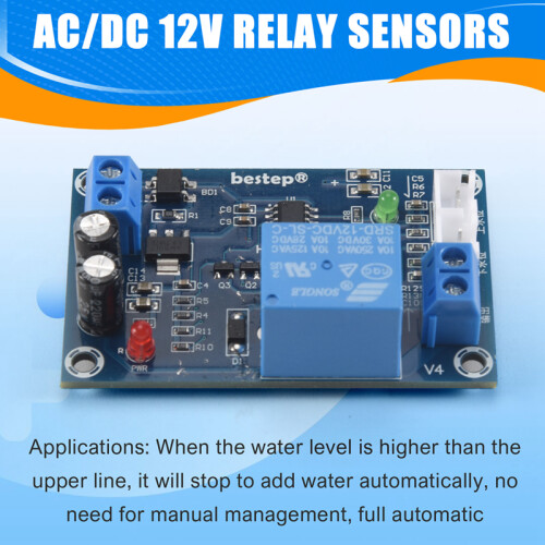 Xh-M203 Full Automatic Water Level Controller Pump  Module Ac/ 12V Relay Sensors 2