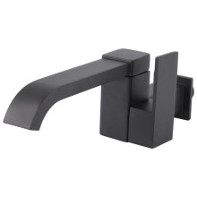Bathroom Basin Faucet Wall Mounted Cold Water Faucet Bathtub Waterfall Spout Vessel Sink Faucet Mop Pool Tap -Black