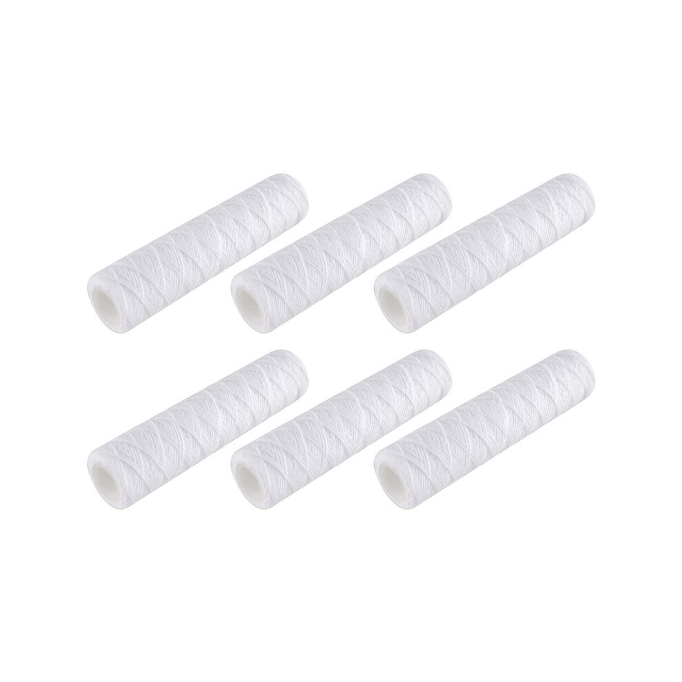 6Pcs 5 Micrometre String Wound Water Filter Universal Whole House Replacement Cartridge Sediment Filters 10Inch 4711226845110