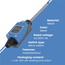 1Pcs Waterproof Travel ME-9101 Momentary Limit 1NC/1NO 5A/250VAC