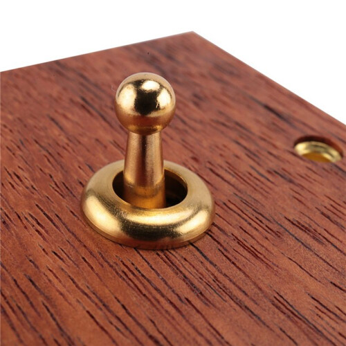 86 Type Solid Wood Panel  Wall Light Retro Brass Toggle  Wood Grain Electrical  Socket 1- 2