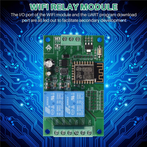 Esp8266 Esp-12F Wifi Relay Module 2Channel 5V/8-80V Network Relay  for  Ide  Home App Remot Control