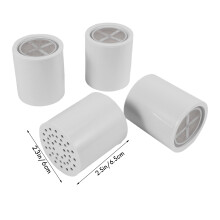 15 Stage Universal Shower Water Filter Cartridges (4 Pack) Removes Chlorine, Microorganisms, Hard Water - Replacement