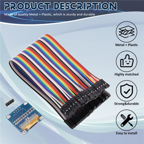 I2C OLED Display 0,96 Polegadas IIC Serial LCD LED MóDulo SSD1306 128 64 para  com 40 Pcs Dupont Wire 1