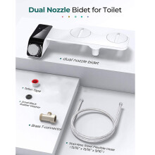 Bidet Attachement de SièGe de Toilette Ultra-Mince Non éLectrique Autonettoyant à Double Buses de Lavage à L'Eau Froide Asie/Australie