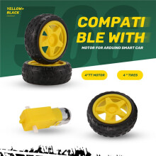 4PCS Electric Motor + Plastic TT Motor Tire Wheel Dual Shaft Gear Motor TT Gearbox Engine for Car