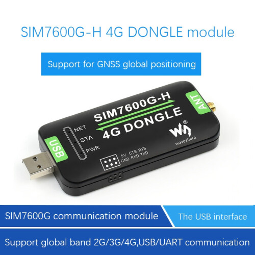 Waveshare SIM7600G-H 4G Module DONGLE un Module D'AccèS Internet pour la Communication Globale GNSS Raspberry Pi 2