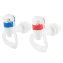 Robinet à Poussoir de Rechange pour Distributeur D'Eau - Embout Bleu et Rouge pour Eau Froide et Chaude