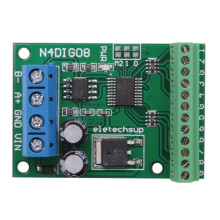 Interruptor Digital de Entrada / Salida de 8 Canales TTL LvTTL CMOS RS485 MóDulo de Control IO Tablero Modbus Rtu para Relé PLC, (con Terminal)