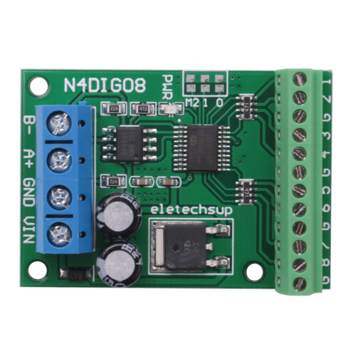 8Ch Input/Output Digital  TTL LvTTL CMOS RS485 IO Control Module Modbus Rtu Board for PLC Relay, (with Terminal)