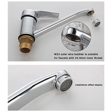 6X Faucet Aerator Bathroom Sink Aerator, Kitchen Faucet Aerator Replacement Parts with Brass Shell Faucet Aerator Wrench