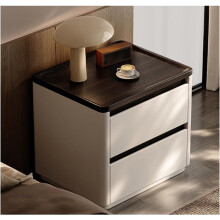 White Nightstand with 2 Drawers, Modern Minimalist Bedside Table for Bedroom and Living Room Sofa