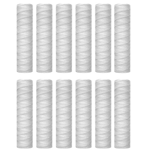 12 St 5 Mikrometer Sträng SåRvattenfilter Universal Bytespatron för Hela Huset Sedimentfilter 10 Tum