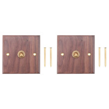 2X Retro American Industrial Style Light Socket, Solid Wood Brass Toggle Plate, Antique Home Stay