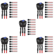 16PCS 12V 20A Round Toggle LED Rocker -Off Control SPST 3Pins for 12V Car Truck Boat with 24PCS Wires