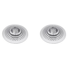 2X Abfluss-Haarfänger, Wannenablauf-Schutzsieb, Badewannen-Duschabfluss-Haarfalle/Stopper, Wannenabfluss-Haarfänger