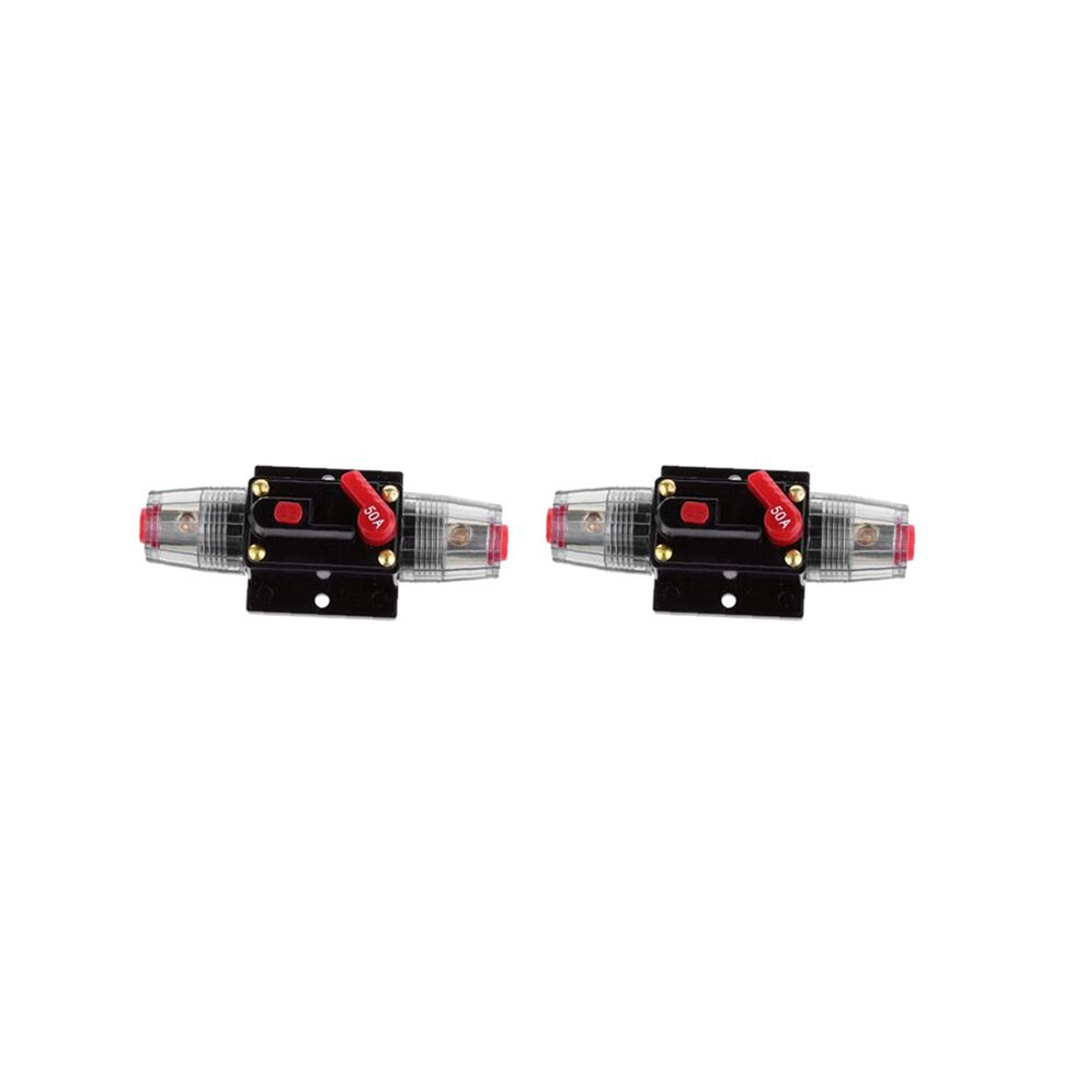 2X Circuit Breaker 12V-48V 50A Resettable Car Stereo Circuit Breaker Power Protection System 6033724839872