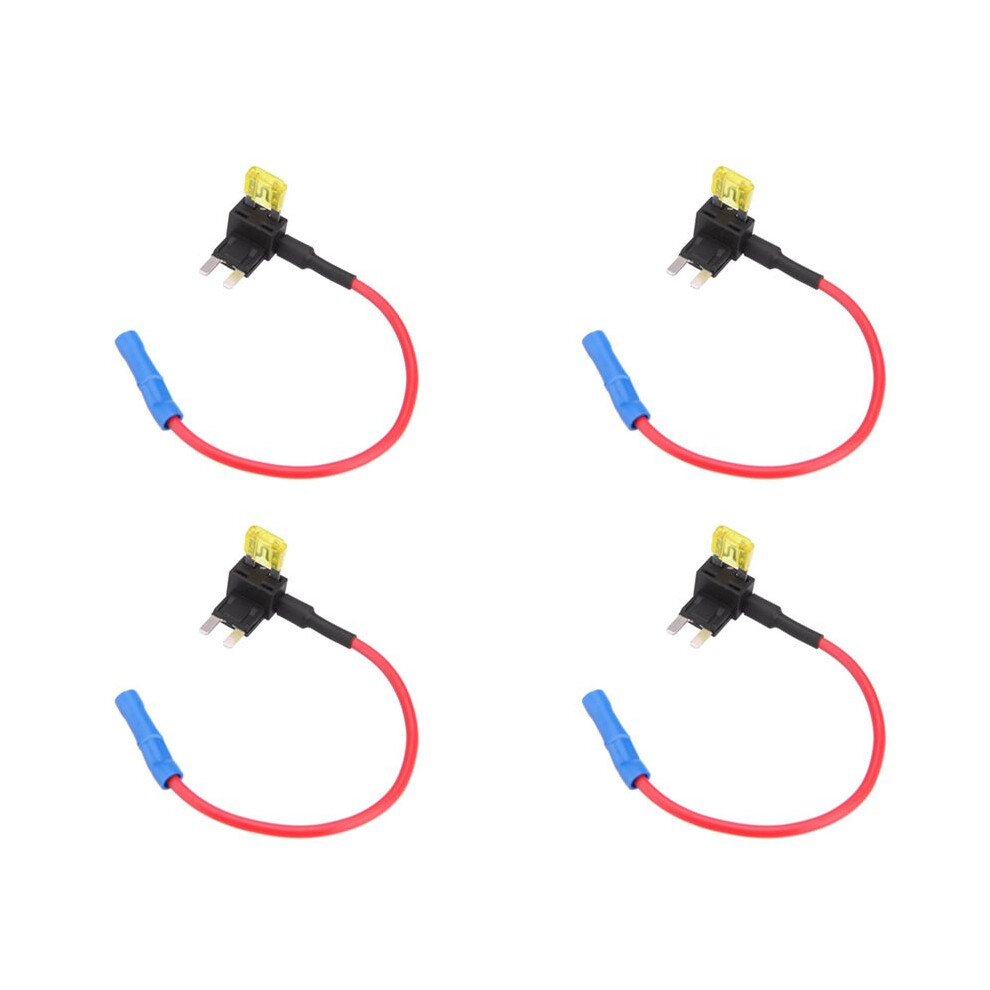 4X 2-Insert Blade Fuse Adapter Voltage Tap For Automotive Fuses Aps Att Low Profile Black 6032936280977