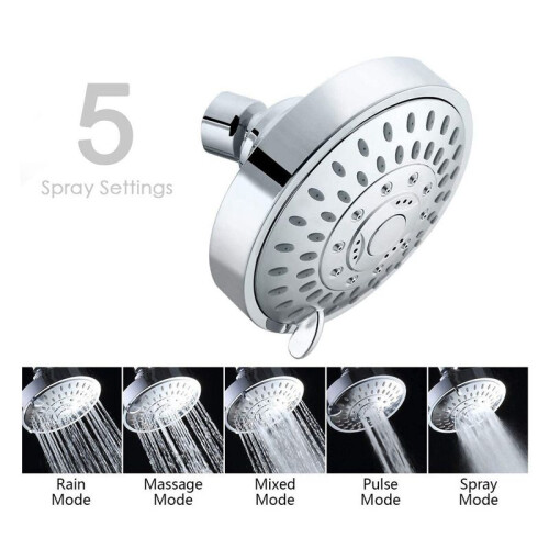 3X Shower , High Pressure 5 Settings Showerhead with Adjustable Swivel  Joint 2
