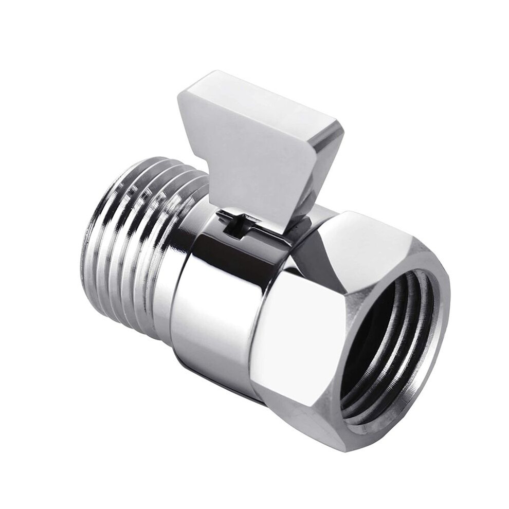 2X Water Flow Control Shut Off Valve, Brass Adjustable Water Pressure Regulator For Hand Held Shower 6032936209992