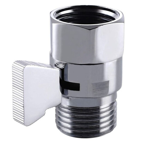 2X Water Flow Control Shut Off Valve, Brass Adjustable Water Pressure Regulator for Hand Held Shower 2