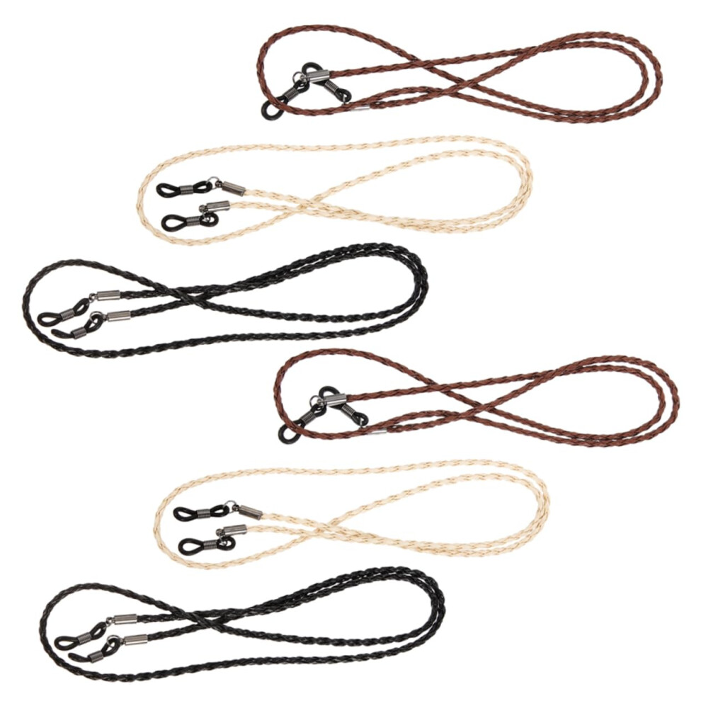 Leather Eyeglass Strap with Silicone Ends, Durable Neck Hanging Glasses Lanyard for Sports