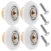 Shower Door Rollers Stainless Steel Nylon Smooth Quiet Replacement Bathroom Sliding Glass Door Wheels 4pcs
