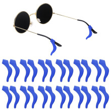 20 Pairs Blue Silicone Eyeglass Ear Hooks AntiSlip Temple Tip Holders Eyewear Retainers for Sports and Daily Wear