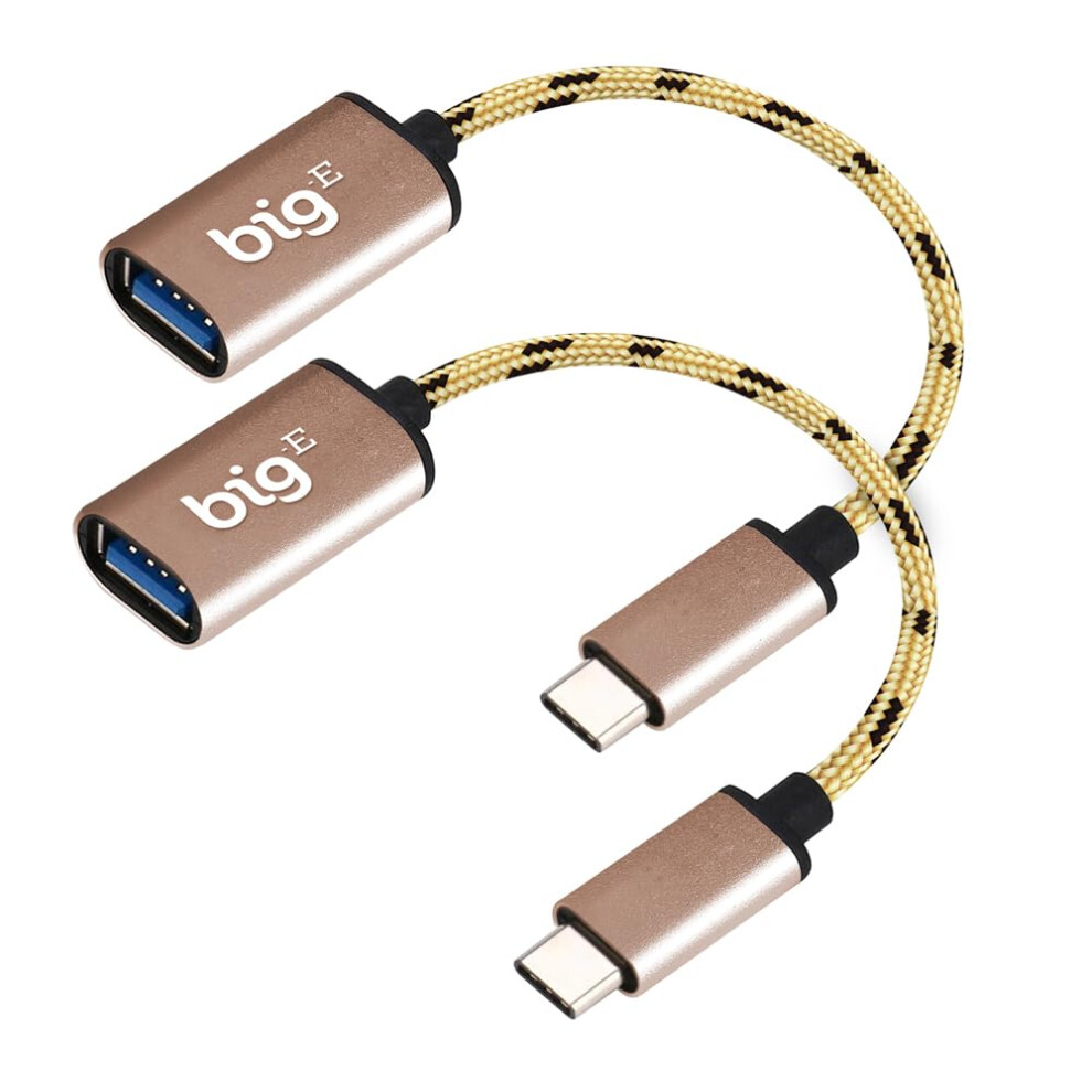 2Pack Usb C To Usb 3.0 Adapter 5Gbps Speed Typec Otg Connector Compatible With Oppo Pad Air Gold 9771547076544