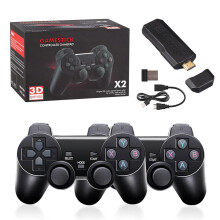 Retro Game Console with 30000 Games, Dual Wireless Controllers, 4K HDMI Output, 64G Black