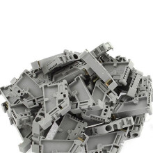 250 Pieces Bouchon D'Extremite Du Bornier DIN 35mm50 Rail DIN Clips de Montage de Butee - Gris