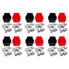 6X Battery Terminals(Heavy Duty) Battery Terminal Negative & Positive with Plastic Cover Made of Lead Alloy Kit