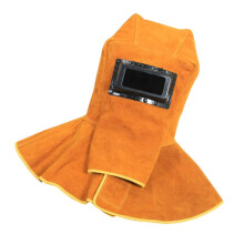 Leather Welding Head and Neck Protector with Heat Insulation, Breathable Hood for Spark Safety