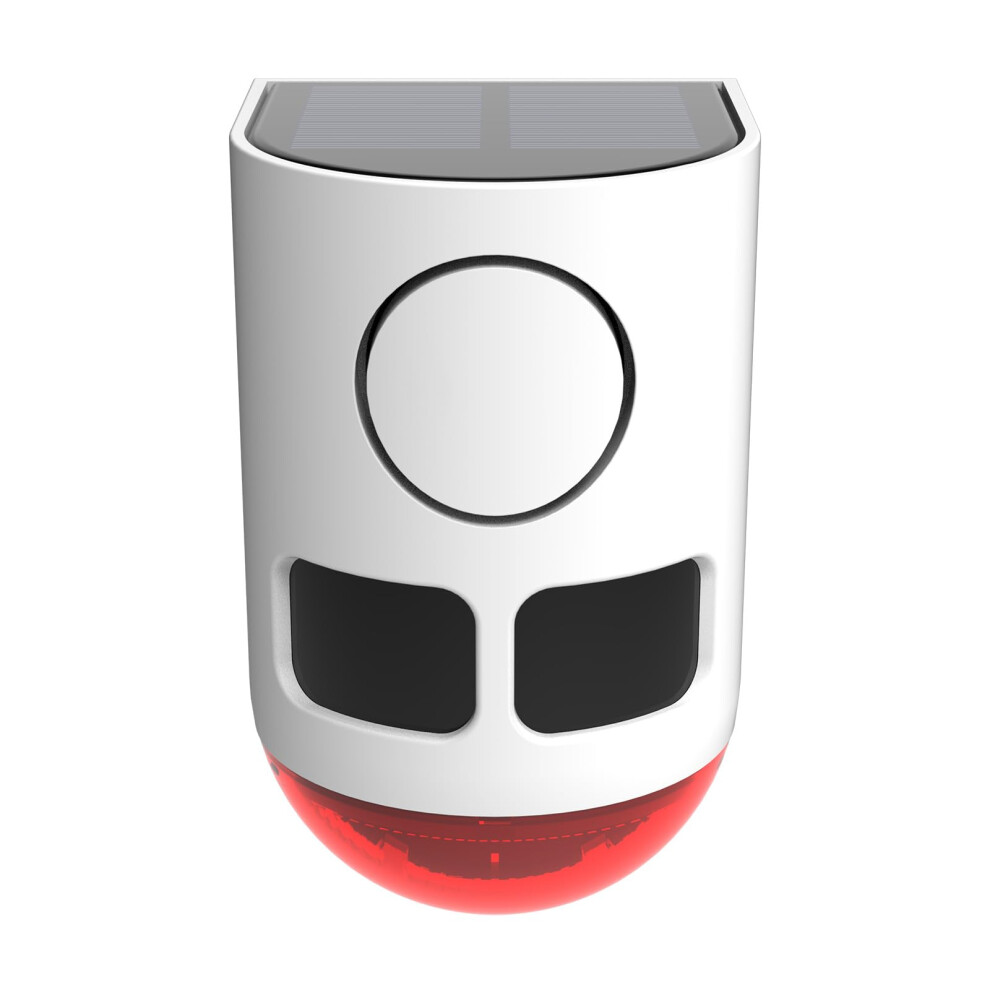 Solar Motion Sensor Alarm Outdoor 129Db Loud With Strobe Light Ip55 Waterproof For Yard Garden Farm 1Pc Red 9771547122166