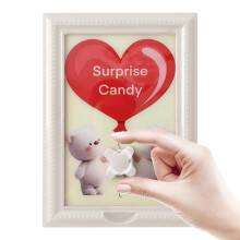2 in 1 Photo Frame Candy Dispenser for Snacks Chocolate Desk Kitchen Office White