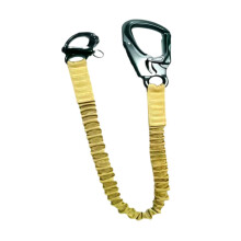 Khaki Retractable Fall Protection Lanyard with Shock Absorbing NylonSteel Hook, 25.6 Inch