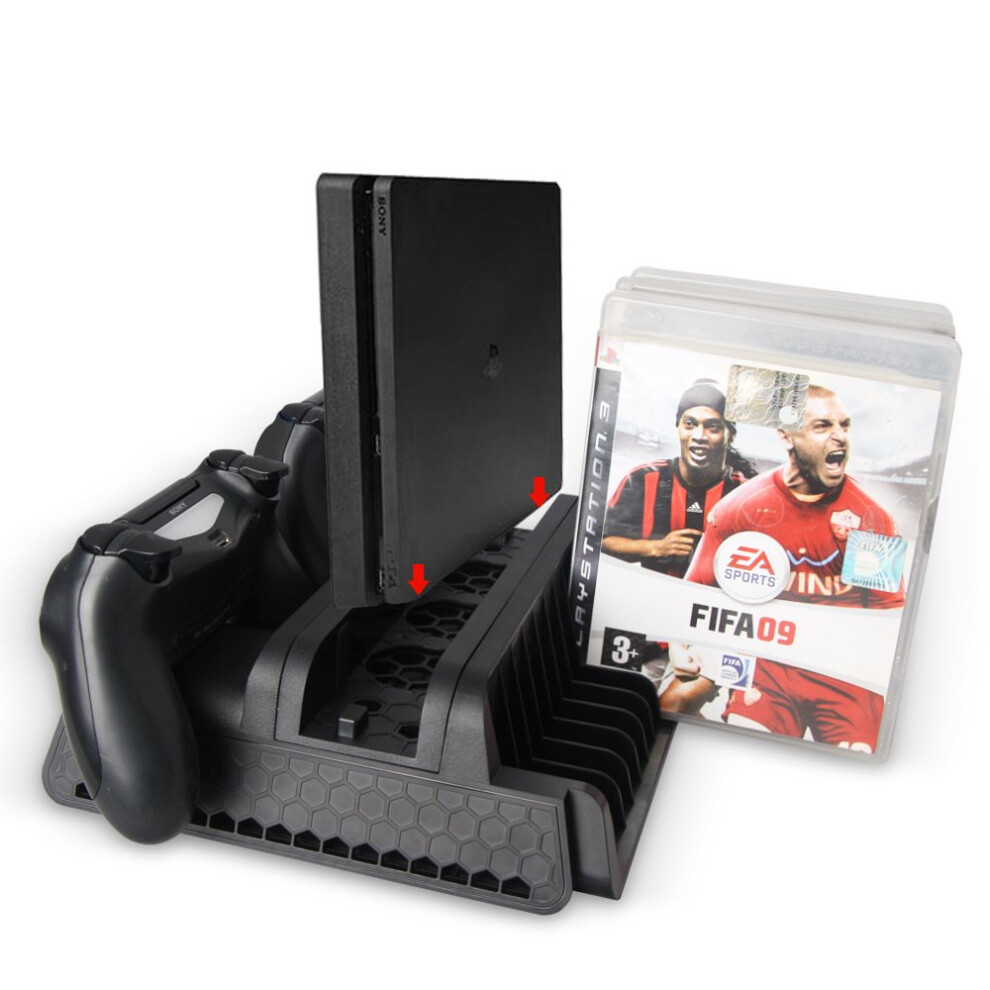 Vertical Stand With Cooling Fan And Dual Controller Charging Dock Usb Powered For Ps4 Slim Pro 9169991132631