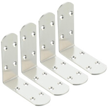 4Pcs Stainless Steel L Brackets for Shelves, Heavy Duty Floating Shelf Supports, Rustproof 4x4 Inch