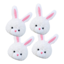Plush Rabbit Accessory Set for Girls Cute Bunny Plush Decor Hair Clips, Brooches and Charms