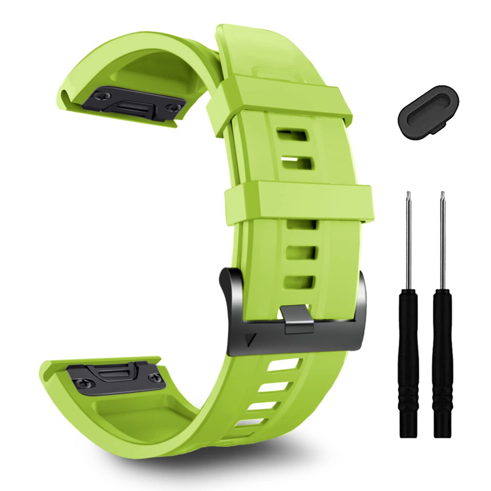 26Mm Silicone Watch Band Quickfit Strap For Garmin Fenix 7X 6X Enduro 2 Tactix Delta Green 9771547122272